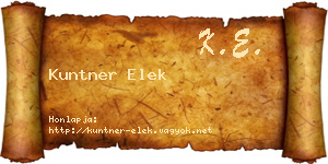 Kuntner Elek névjegykártya