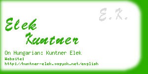 elek kuntner business card